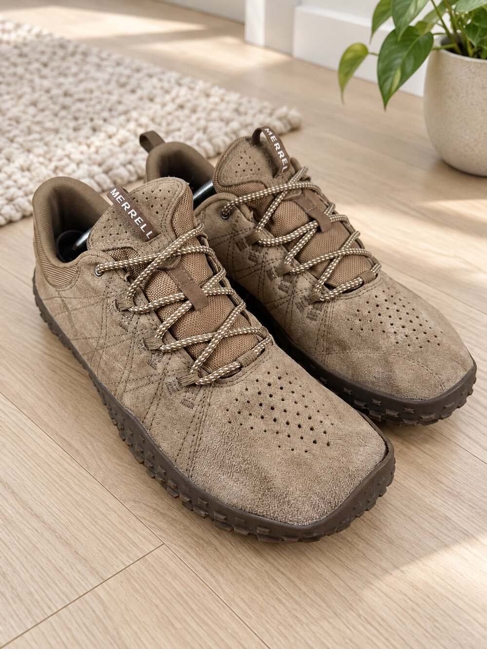 Merrell Wrapt J036015 Men’s 11 Tobacco Suede Barefoot Hiking Walking Shoes
